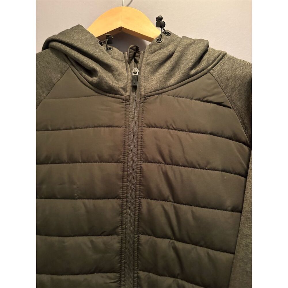 Reebok Men's 3XL Green Lightly Quilted Zip-Up Hoodie Winter - Picture 2 of 9